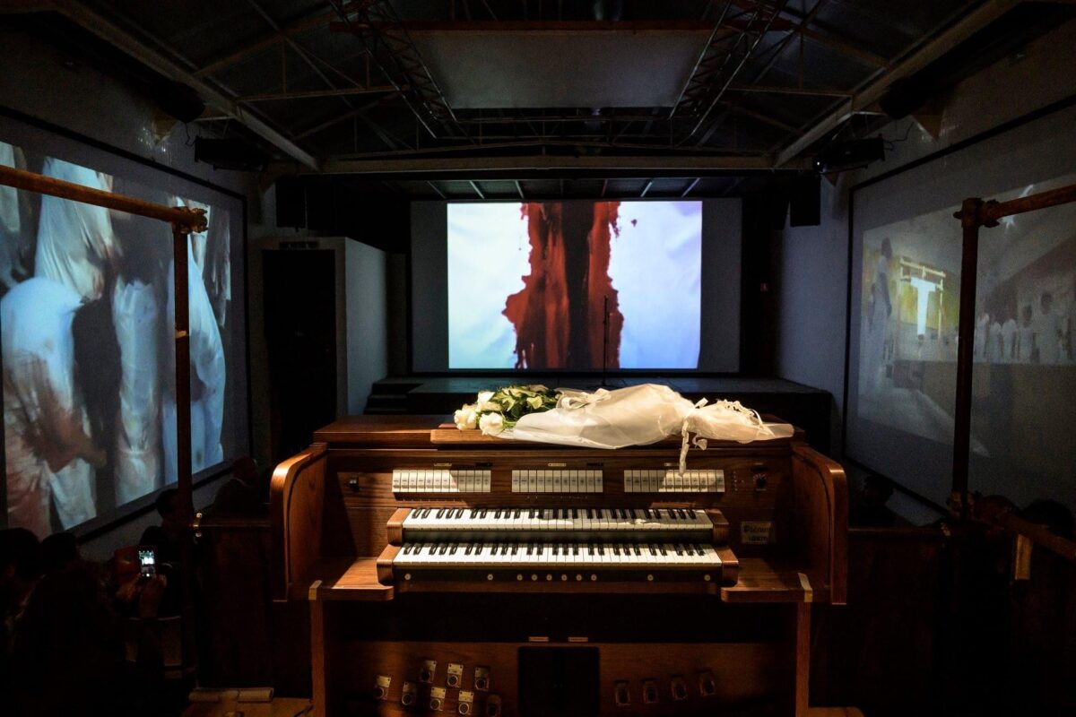 documentation of the art exhibition by Hermann Nitsch curated by Gio Montez