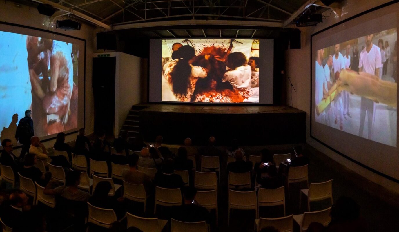 documentation of the art exhibition by Hermann Nitsch curated by Gio Montez