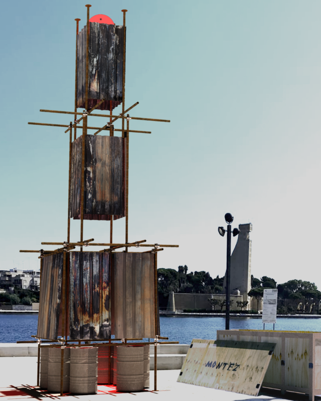 c.a.d. render of the art installation NONETERNIT